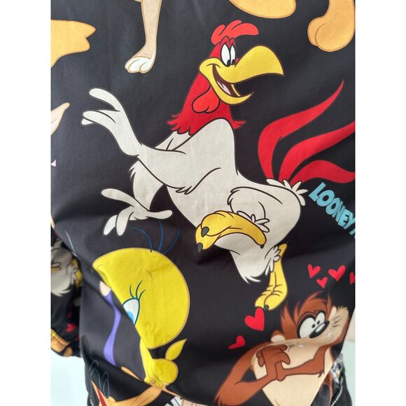 Members Only Looney Tunes Reversible Black Trucker Jacket Black Size Small - Picture 13 of 16